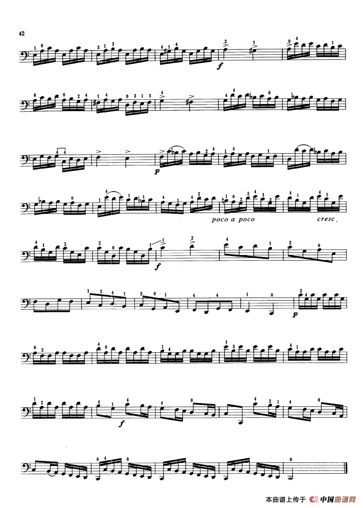C大调协奏曲 （大提琴）小提琴谱