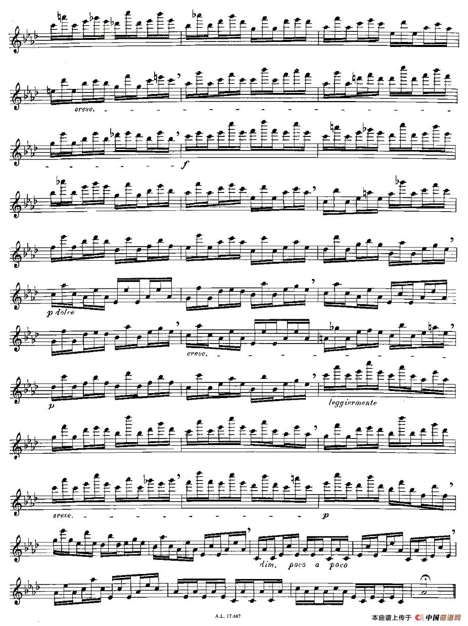 Moyse（25首改编自车尼尔作品的练习曲）长笛谱