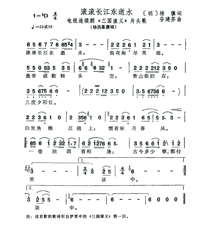 滚滚长江东逝水（电视剧《三国演义》片头曲）