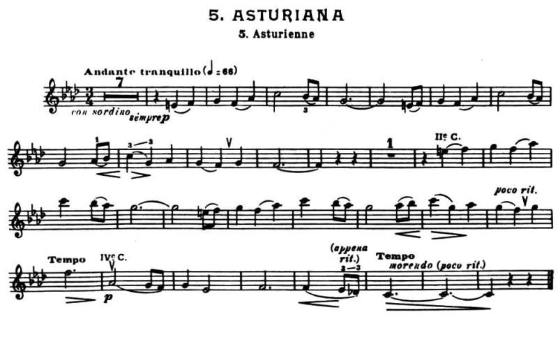 Suite of Spanish Folksongs:5、ASTURIANA