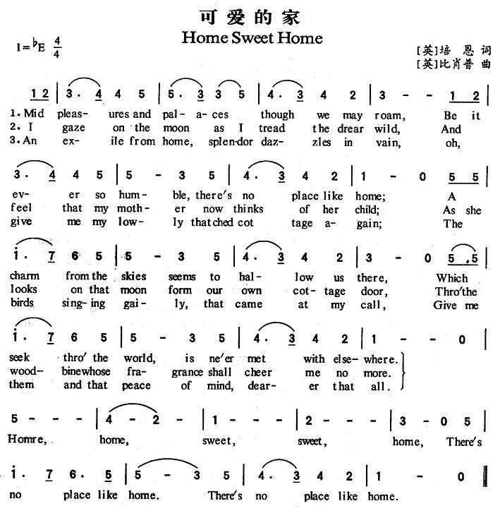 Home Sweet Home简谱