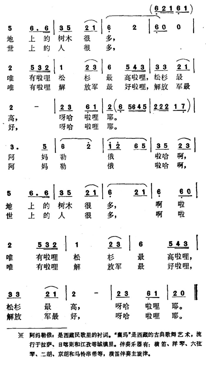 阿妈勒俄曲谱