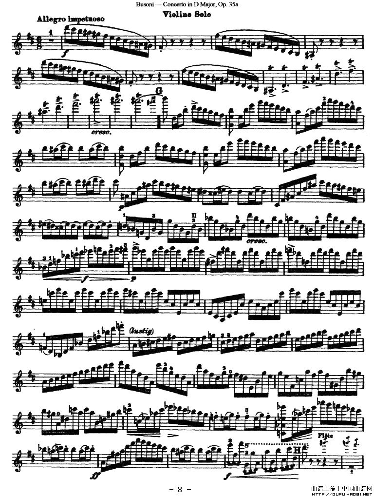 Concerto in D Major小提琴谱