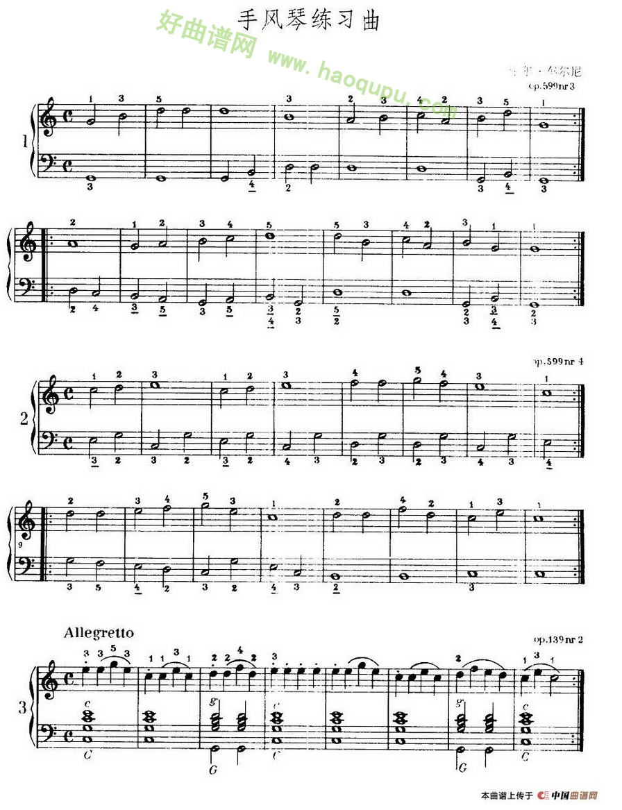 《车尔尼手风琴练习曲集》（1—9）手风琴曲谱第2张