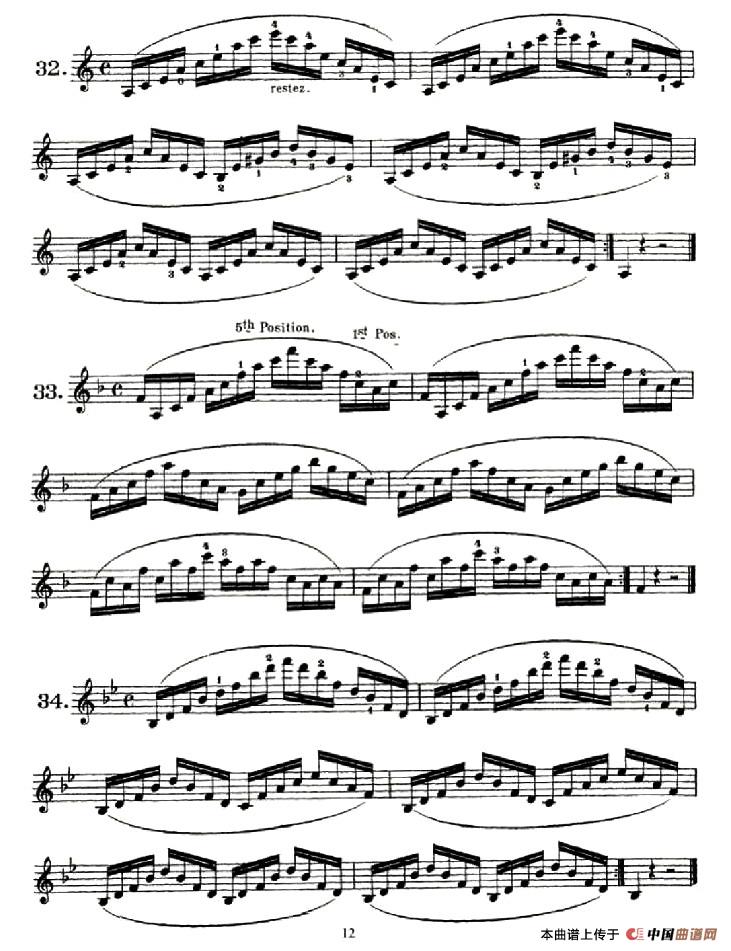 Op. 74（小提琴技巧练习23——34）小提琴谱