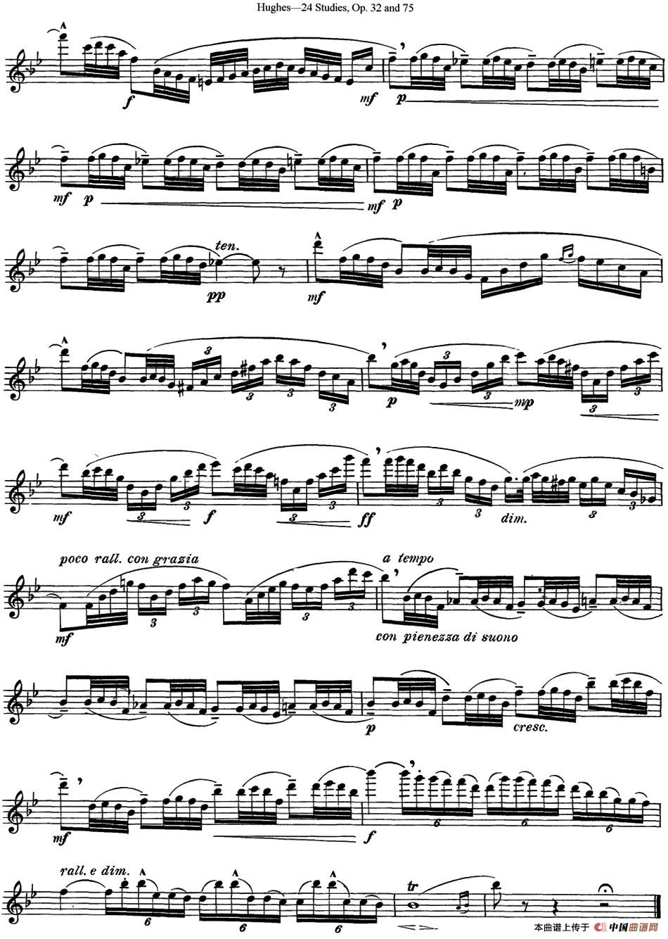 胡埃斯24首长笛练习曲Op.32（NO.17）长笛谱