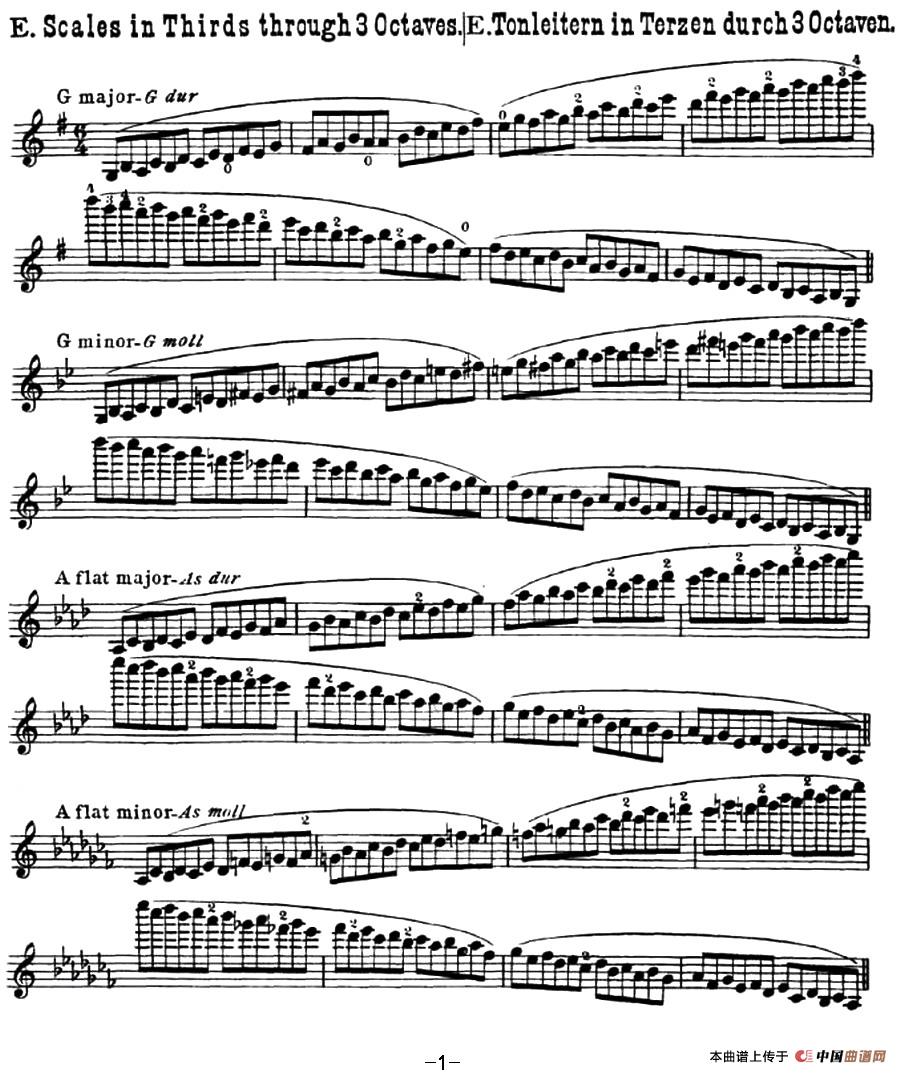 小提琴音阶练习·作品32Scale Studie-E小提琴谱