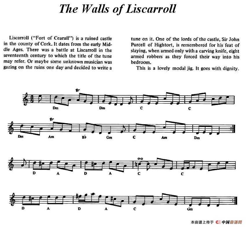 The Walls of Liscarroll民歌小提琴谱