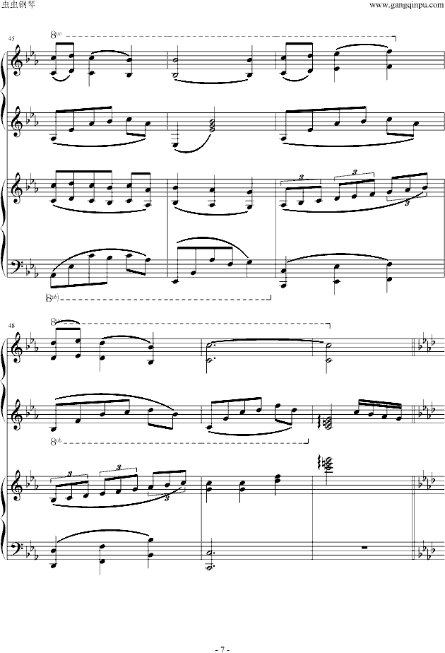 潘多拉之心插曲蕾西-双钢琴版钢琴谱