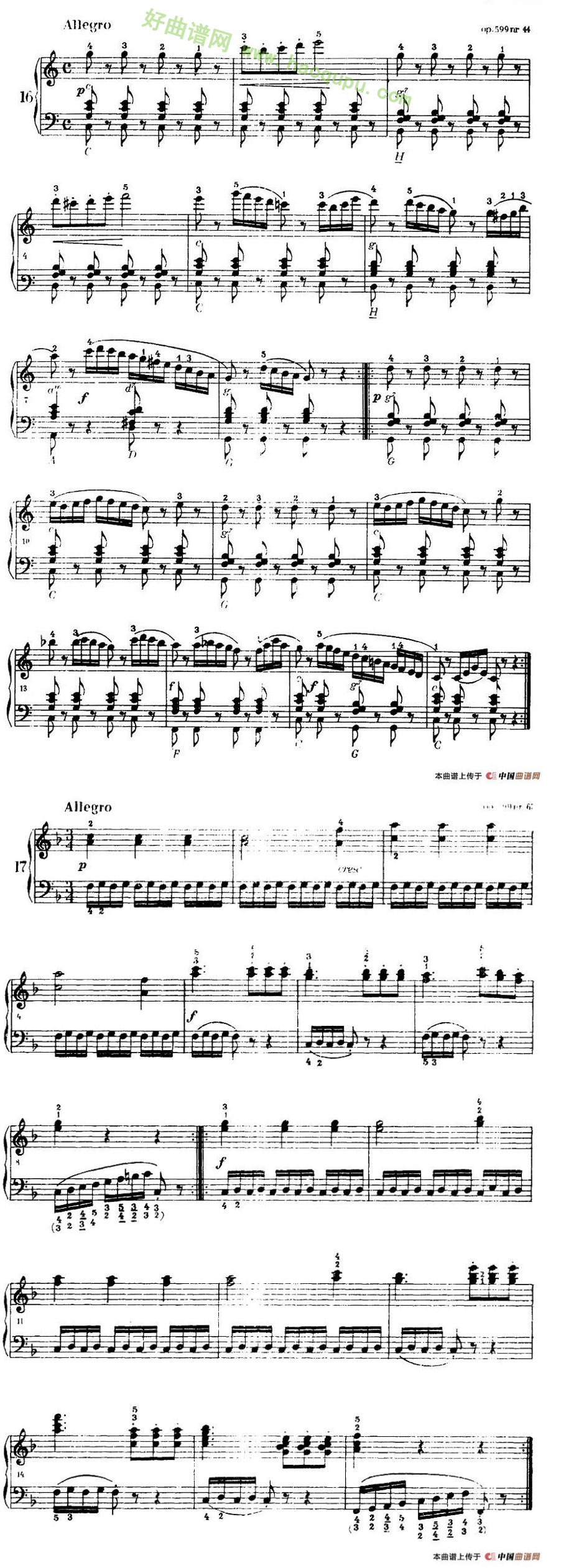 《车尔尼手风琴练习曲集》（10—21）手风琴曲谱