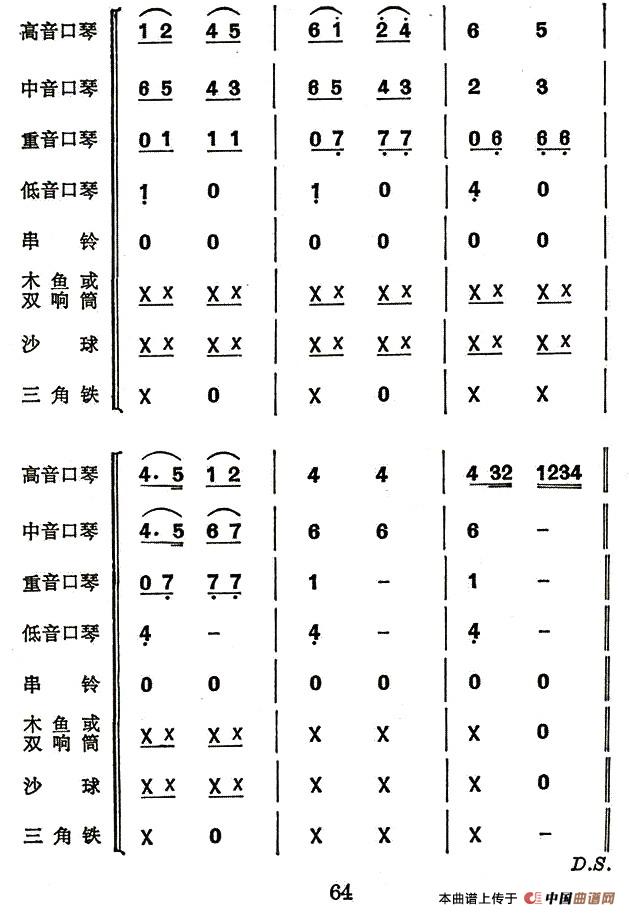 我心爱的小马车（合奏）口琴谱