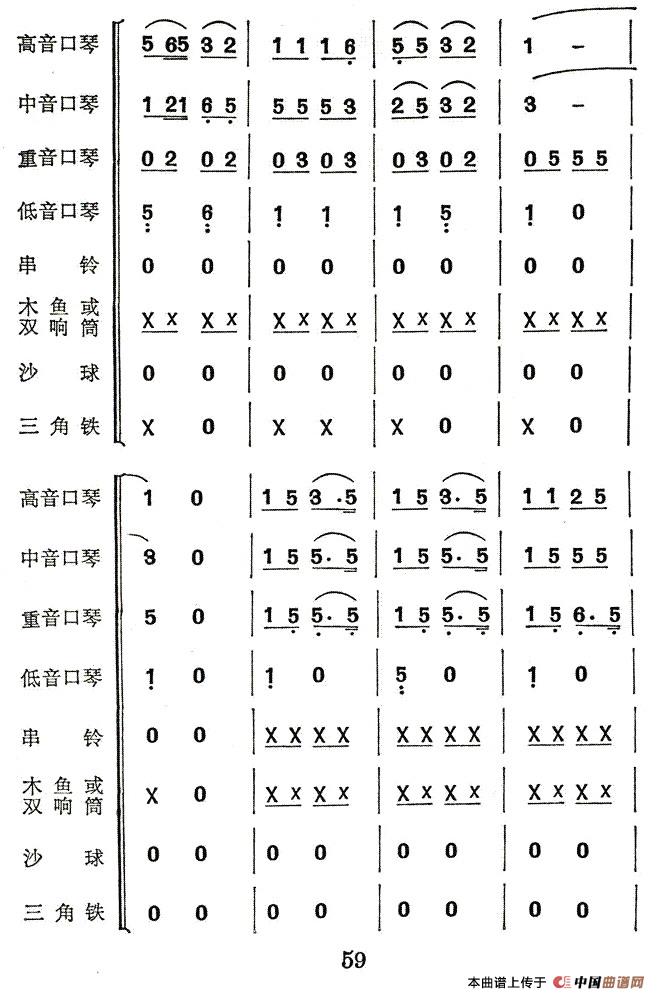 我心爱的小马车（合奏）口琴谱