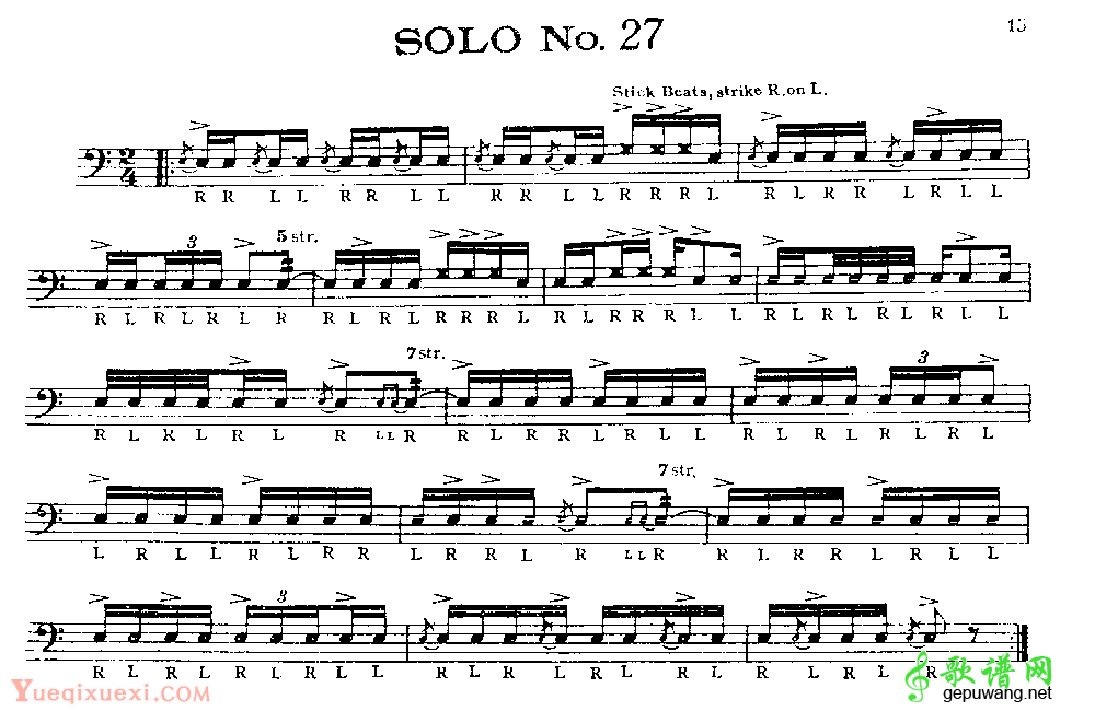 美国军鼓150条精华SOLO系列之《SOLO No.27》