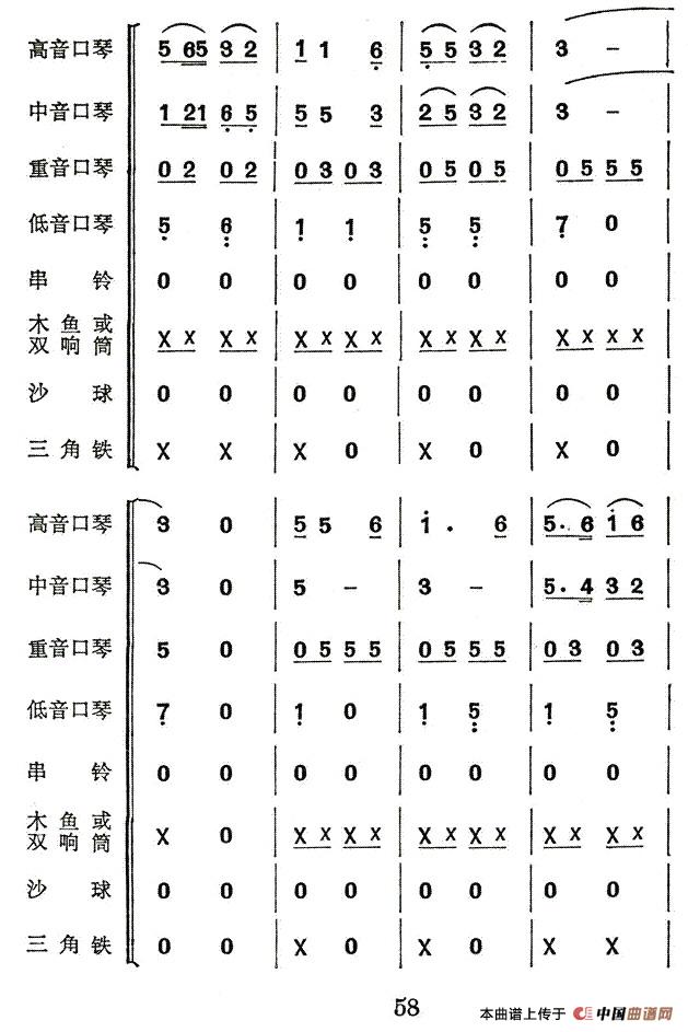 我心爱的小马车（合奏）口琴谱