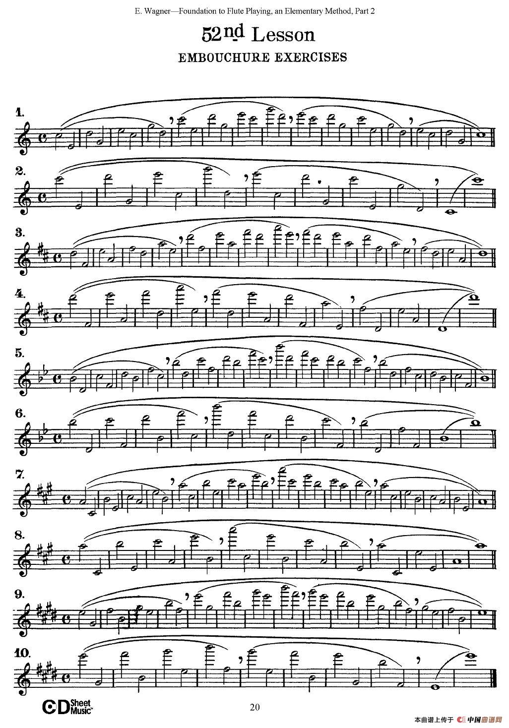 长笛演奏基础教程练习（47—52）长笛谱