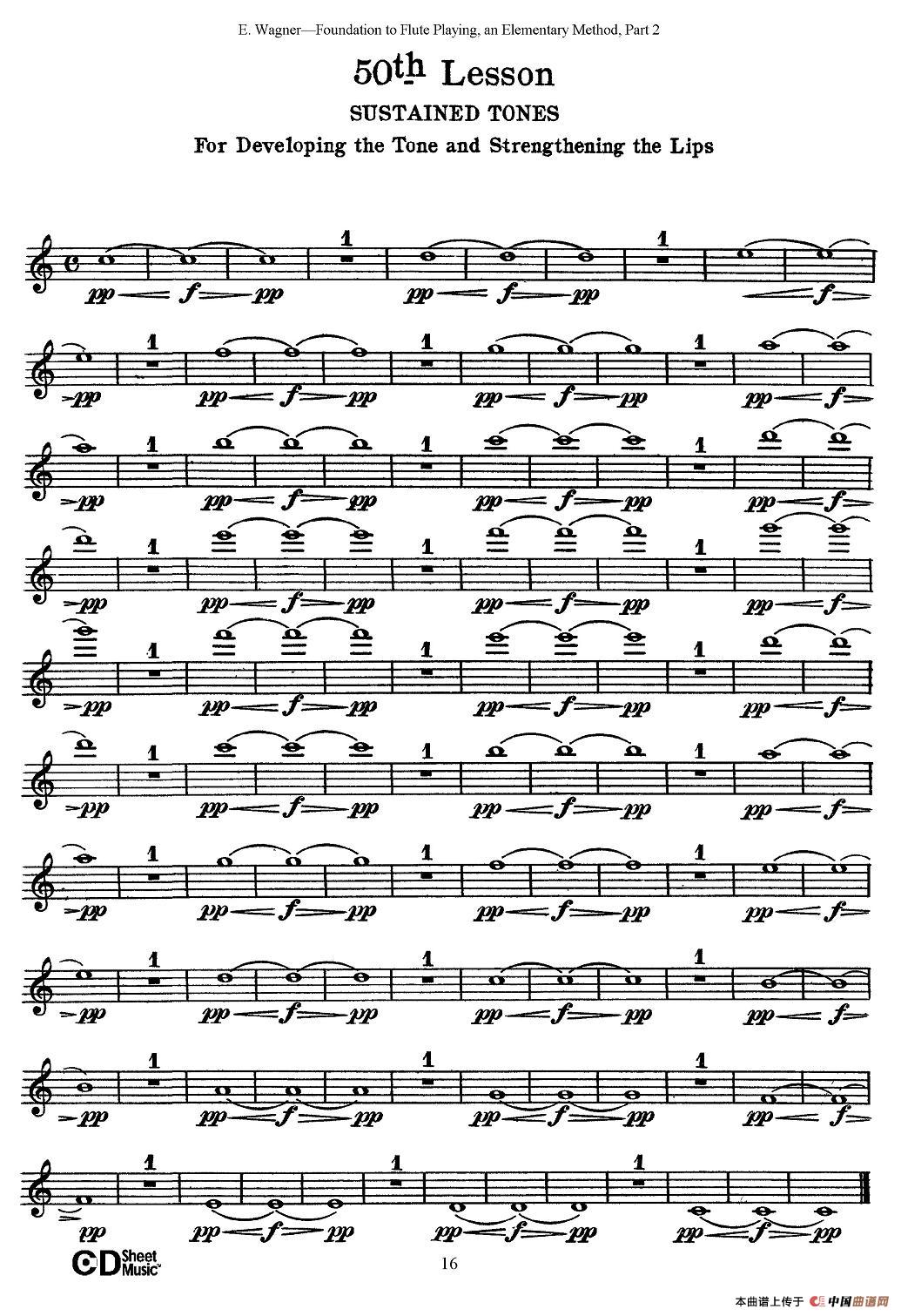 长笛演奏基础教程练习（47—52）长笛谱