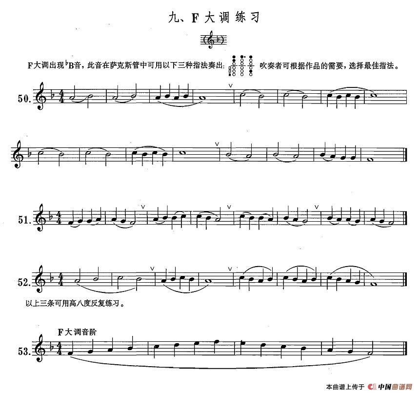 萨克斯练习曲合集（1—9）F大调练习