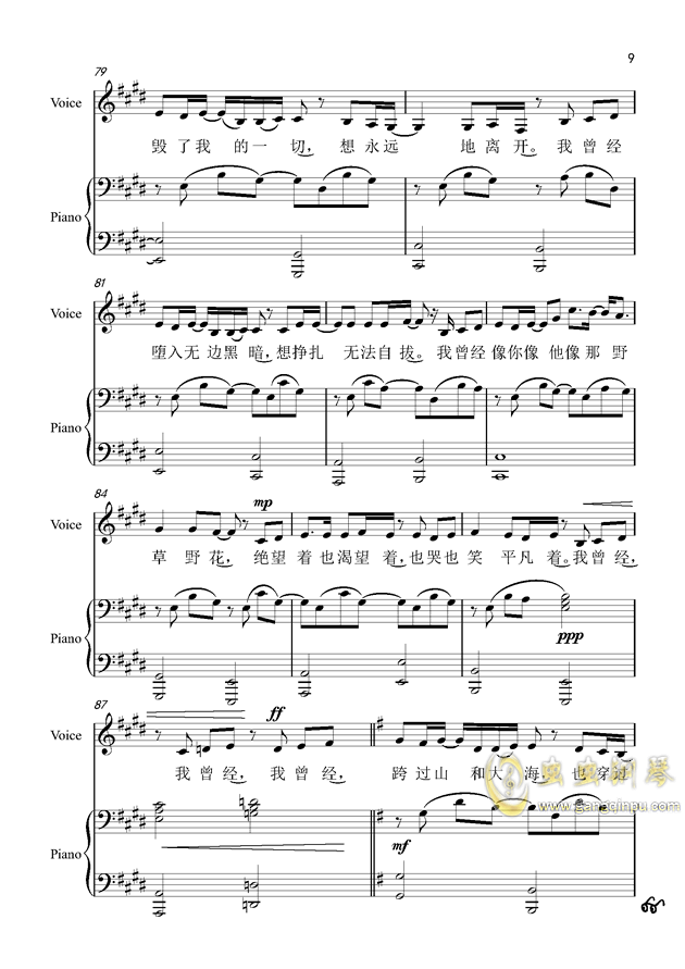 平凡之路(未编号)钢琴谱