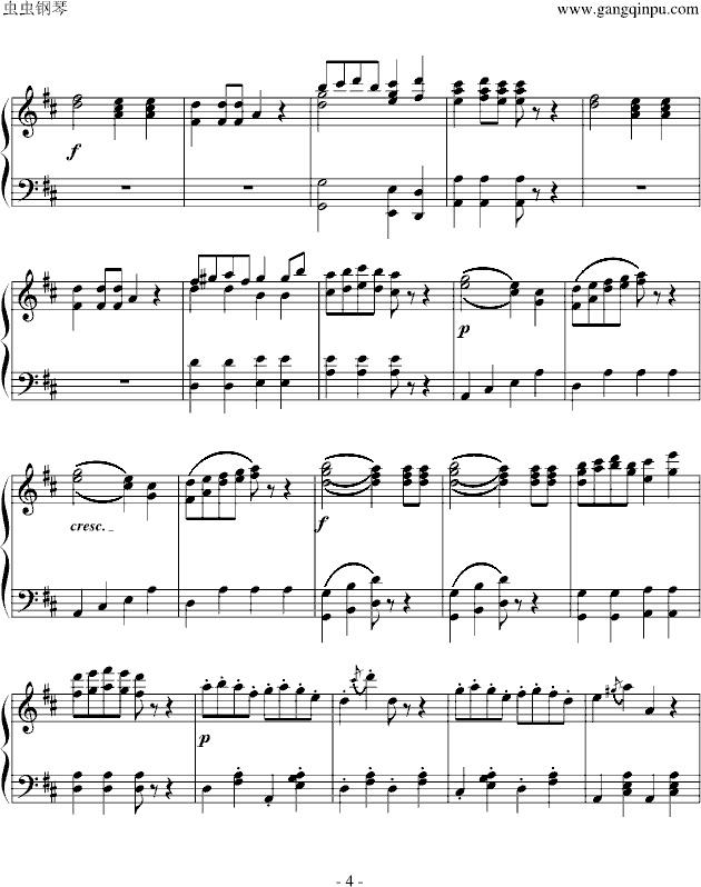 加沃特舞曲-完整版钢琴谱