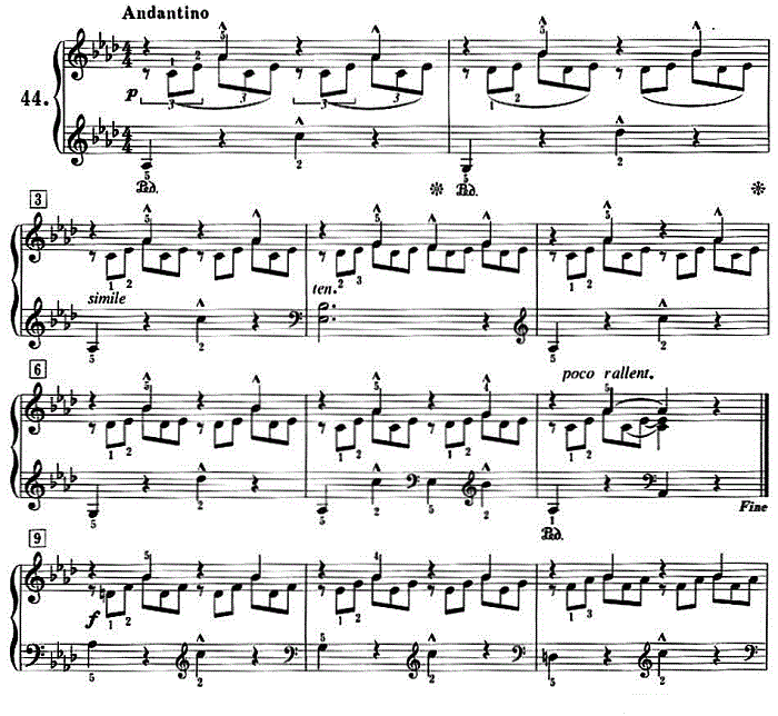 50首莱蒙钢琴练习曲 作品37（NO.44）