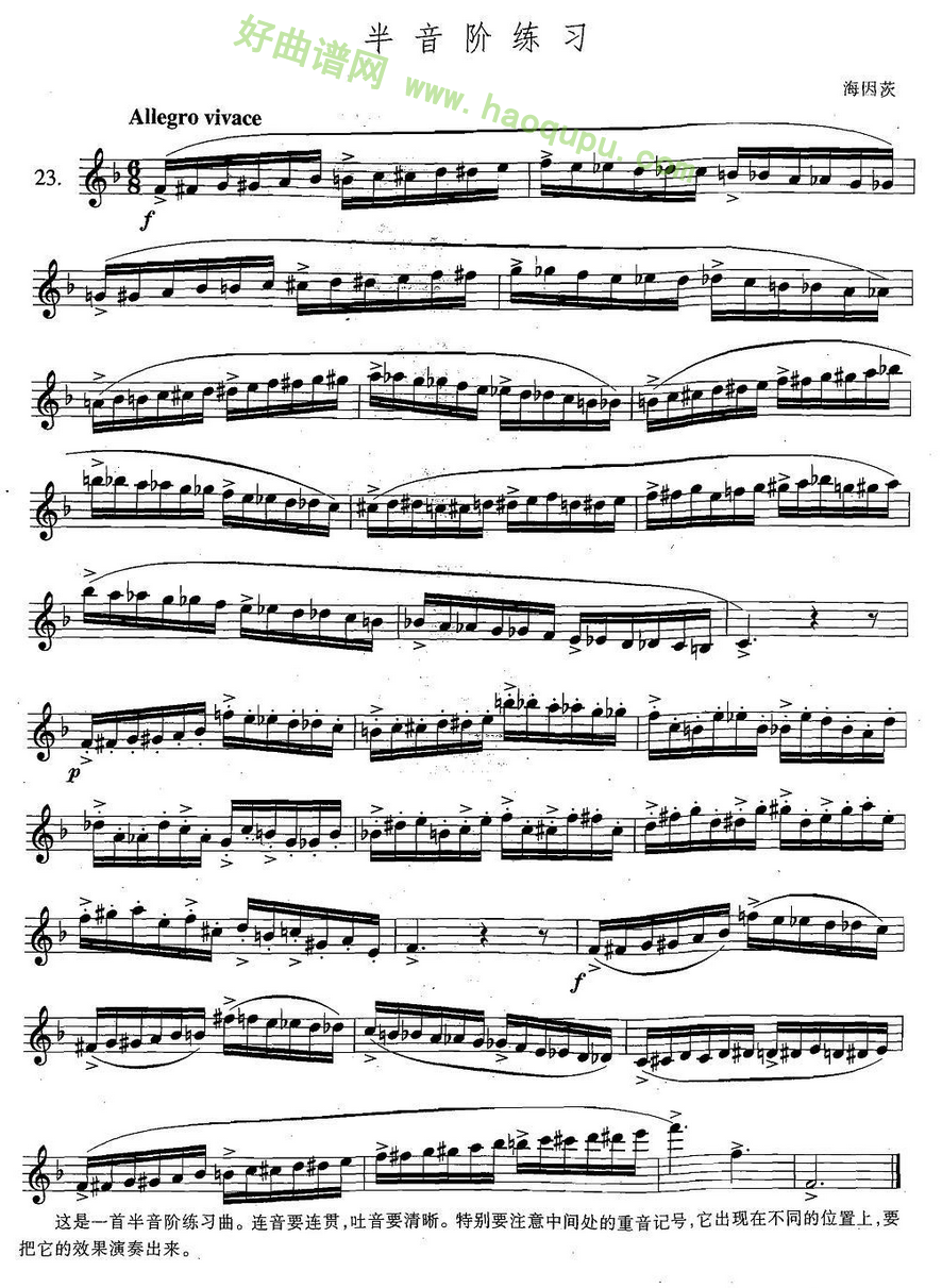 《萨克斯练习曲合集》（5—23）（半音阶练习）萨克斯简谱