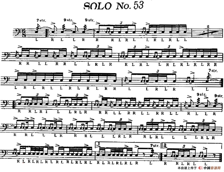 美国军鼓 SOLO No.51-55（爵士鼓谱）
