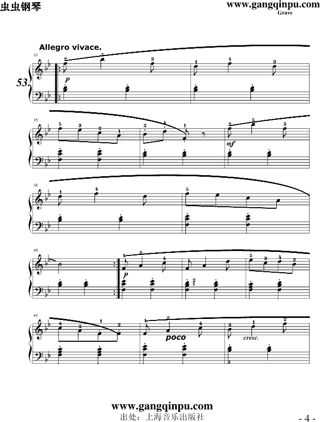 练习曲给初学者51至54钢琴谱