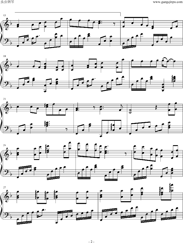 菊花台（简单）钢琴谱
