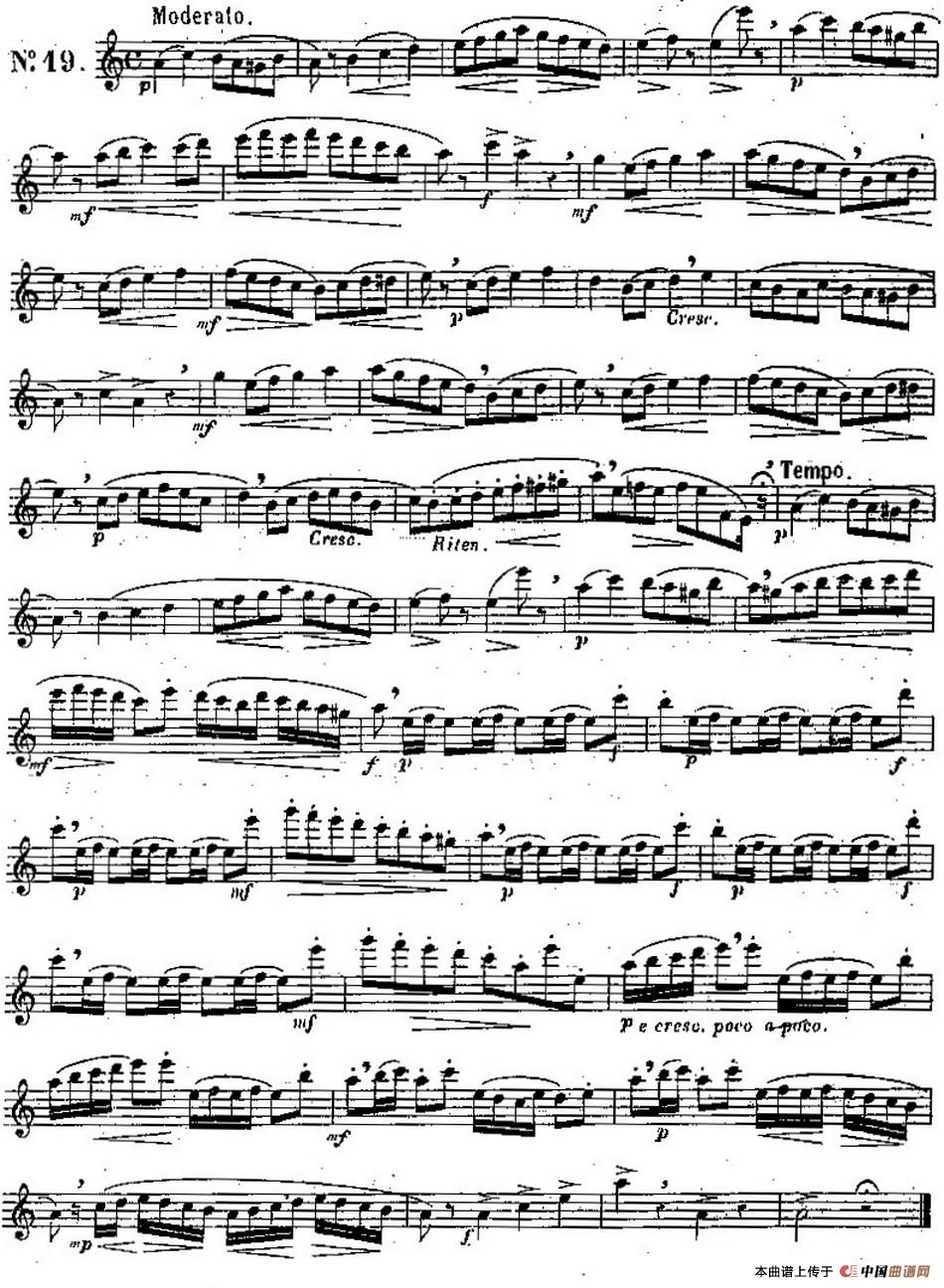 二十首练习曲作品131号（NO.19）长笛谱