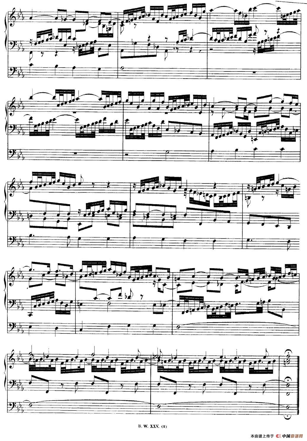 巴赫18首赞美诗前奏曲（8）（双排键电子琴）电子琴谱