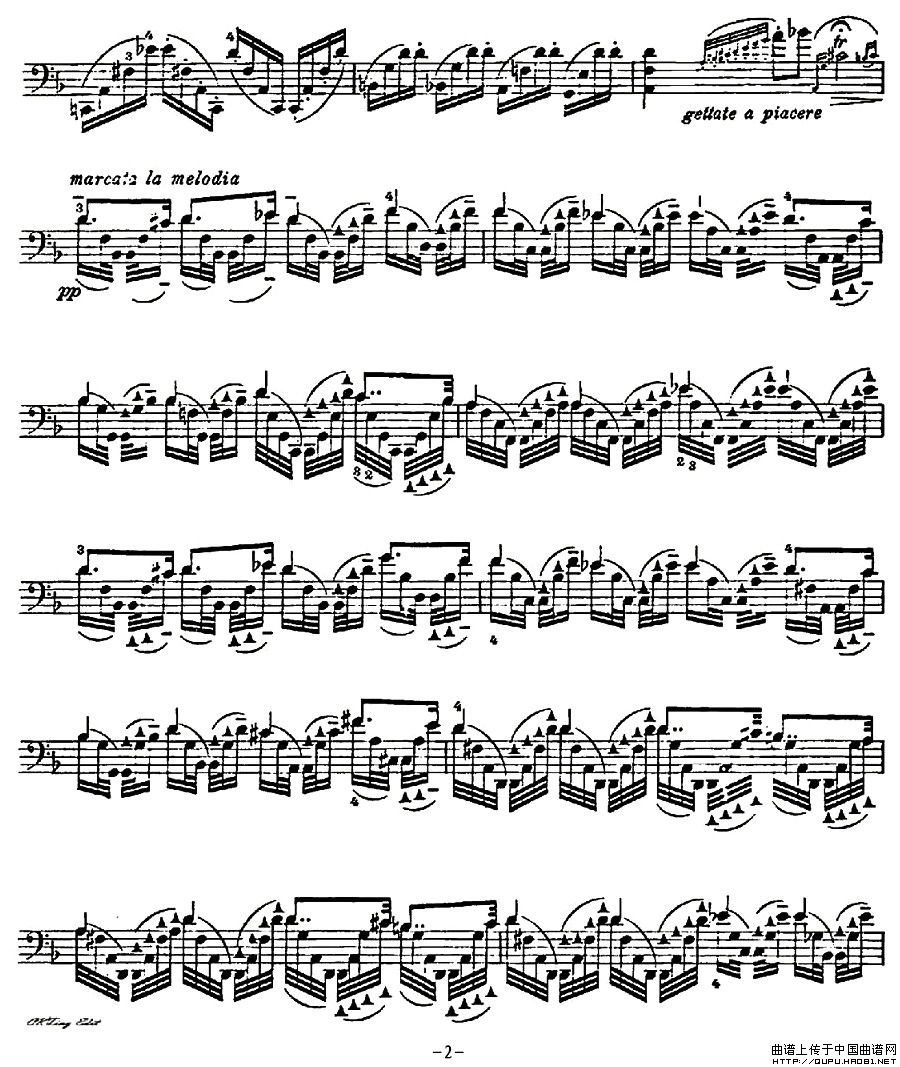 皮阿蒂 12首大提琴随想曲) 第五）小提琴谱