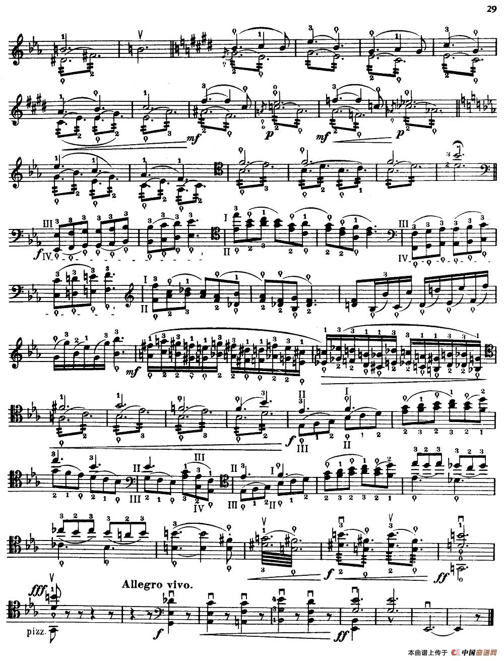 大提琴高级练习曲40首 No.13小提琴谱
