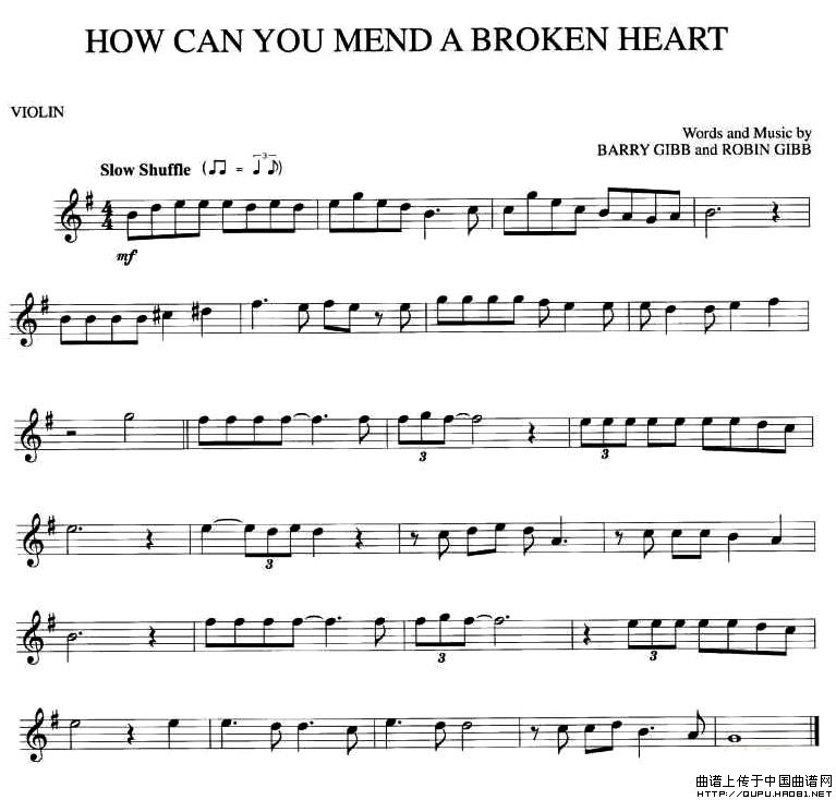 HOWCANYOUMENDBROKENHEART小提琴谱