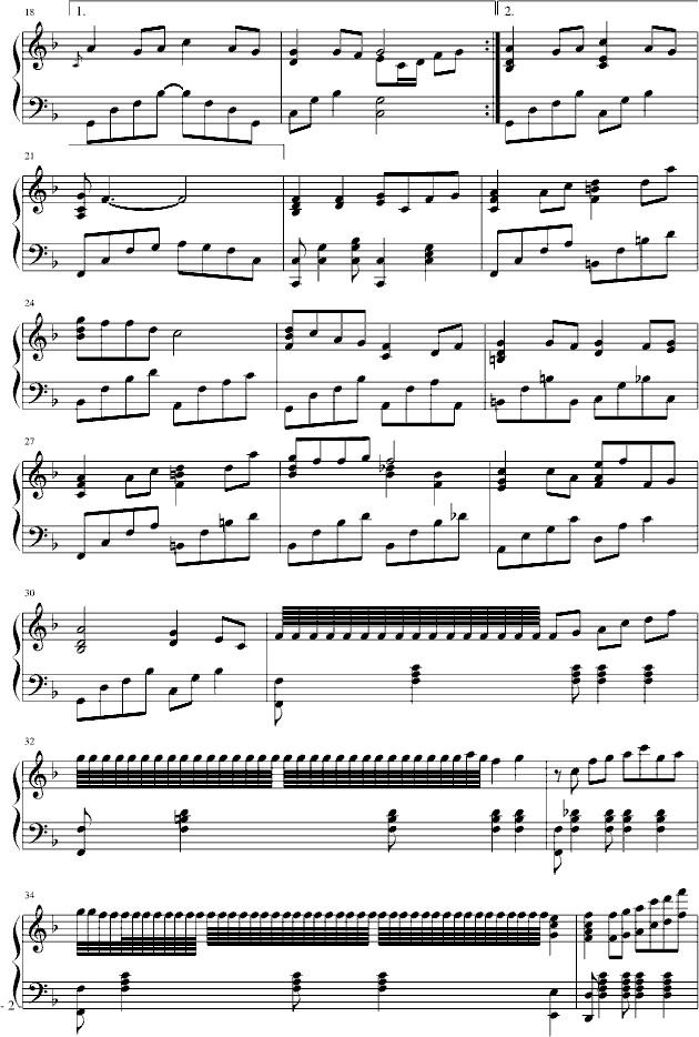 菊花台（超级演奏版）钢琴谱