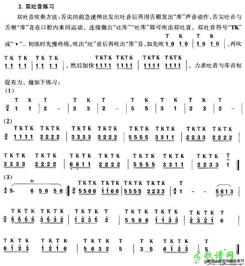 【笛子吐音练习曲笛子谱】