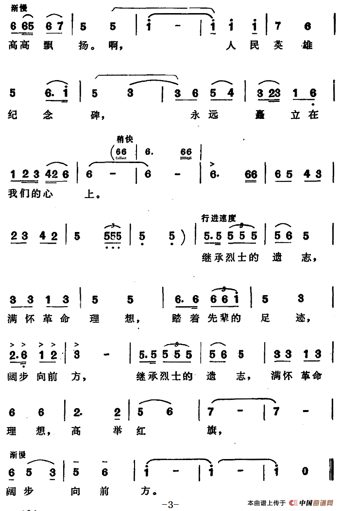 人民英雄纪念碑赞歌