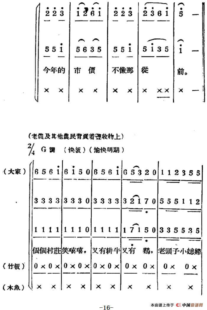 生产大合唱（二幕活报型歌剧）合唱谱