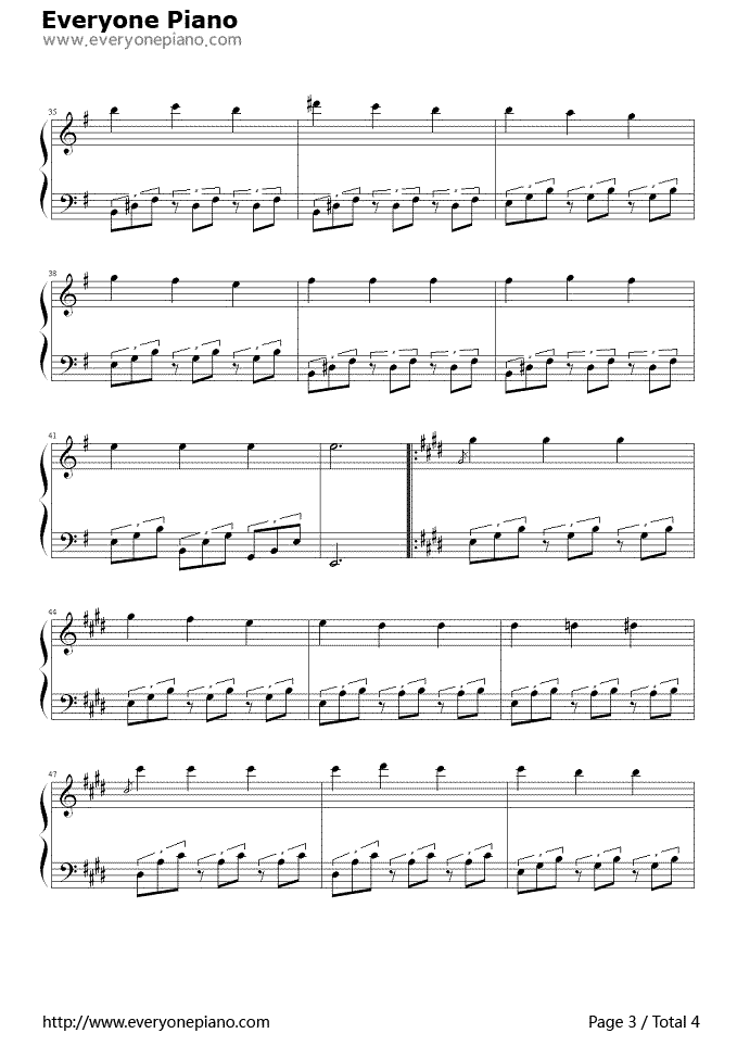 《爱的罗曼史》（被禁止的游戏配乐）钢琴谱第4张