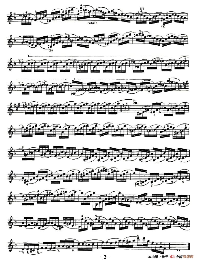 42首练习曲或隨想曲之27小提琴谱
