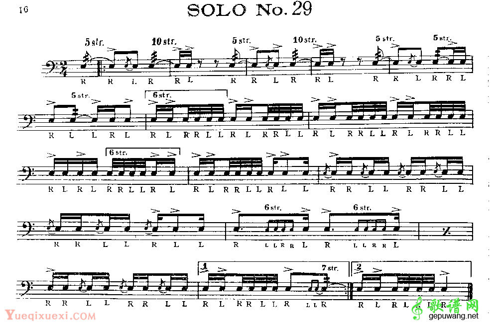 美国军鼓150条精华SOLO系列之《SOLO No.29》