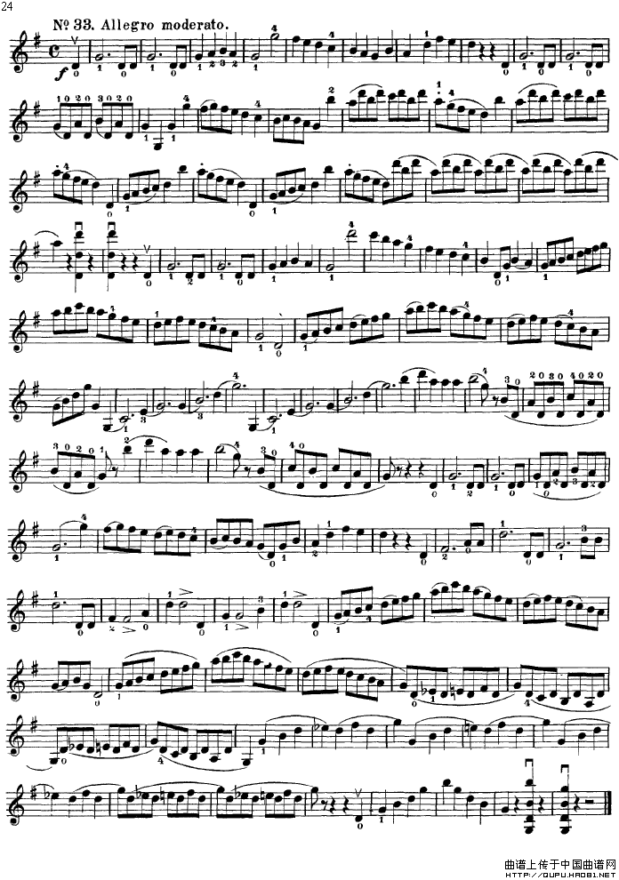 沃尔法特60首练习曲 Op.45（第21-30页）小提琴谱