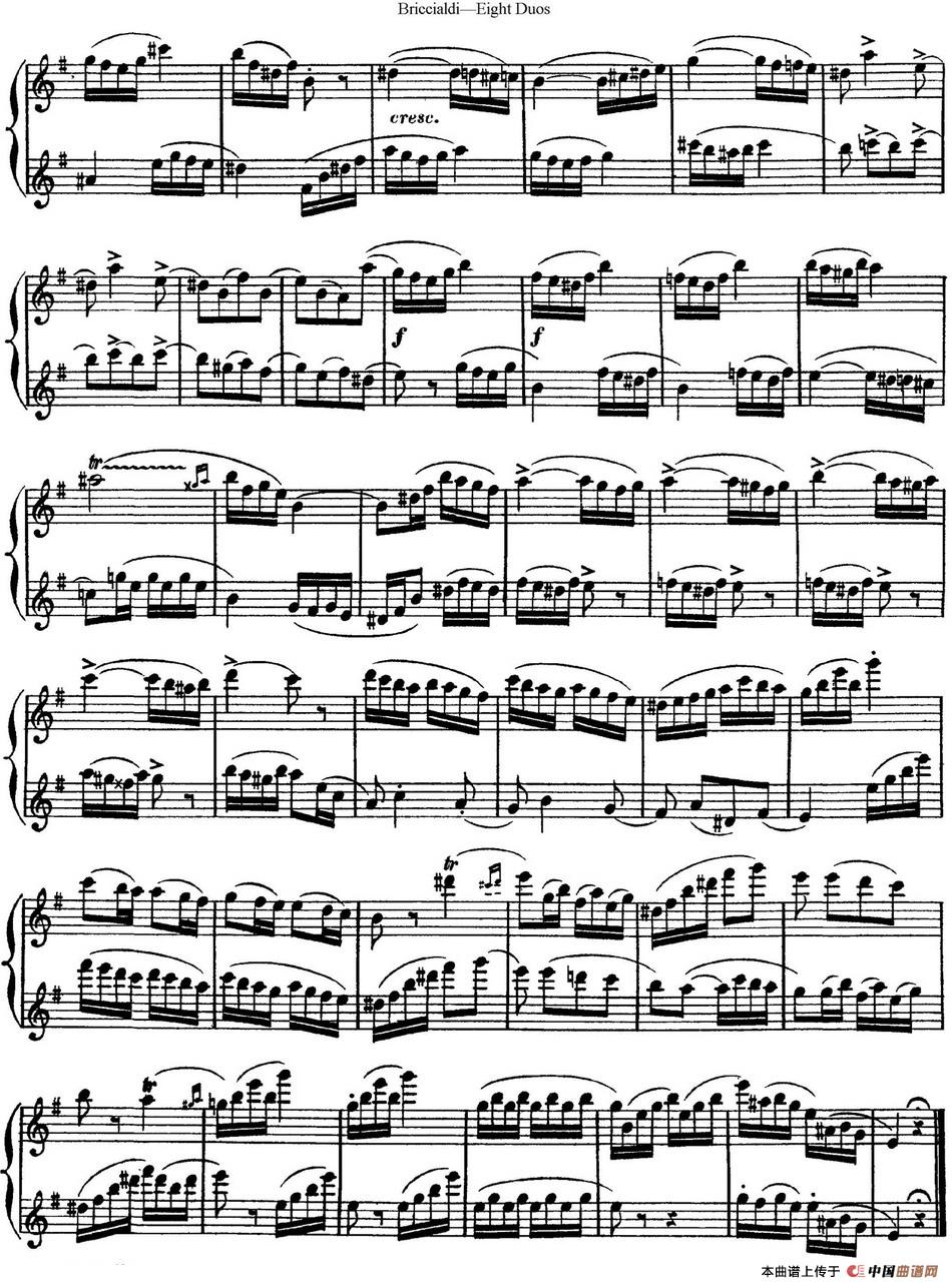 8首博瑞西亚第长笛二重奏（NO.4）长笛谱