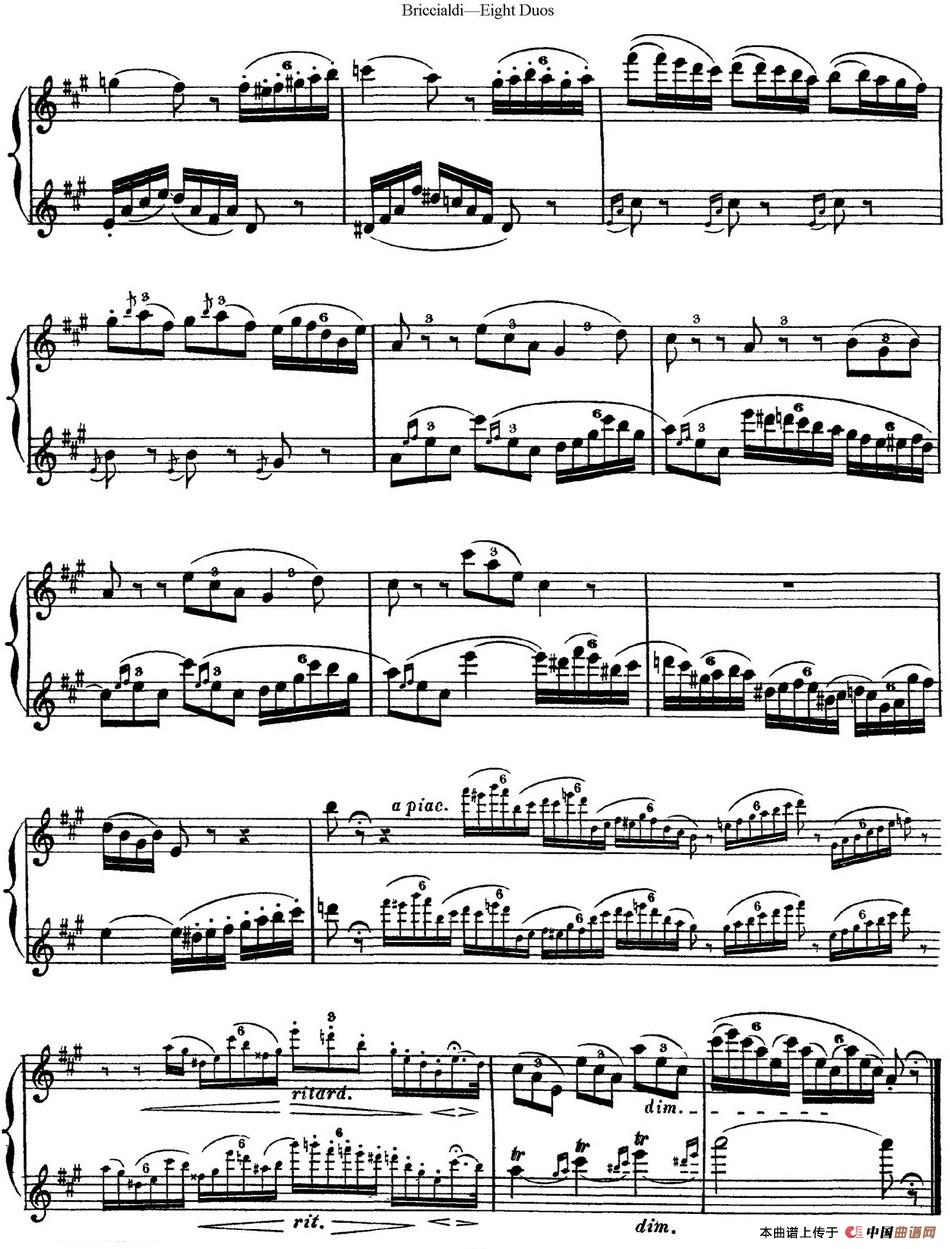 8首博瑞西亚第长笛二重奏（NO.7）长笛谱