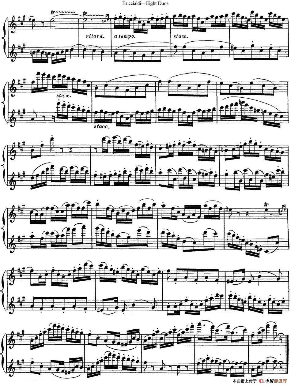 8首博瑞西亚第长笛二重奏（NO.8）长笛谱
