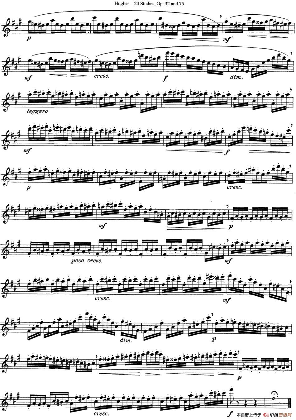 胡埃斯24首长笛练习曲Op.32（NO.24）长笛谱