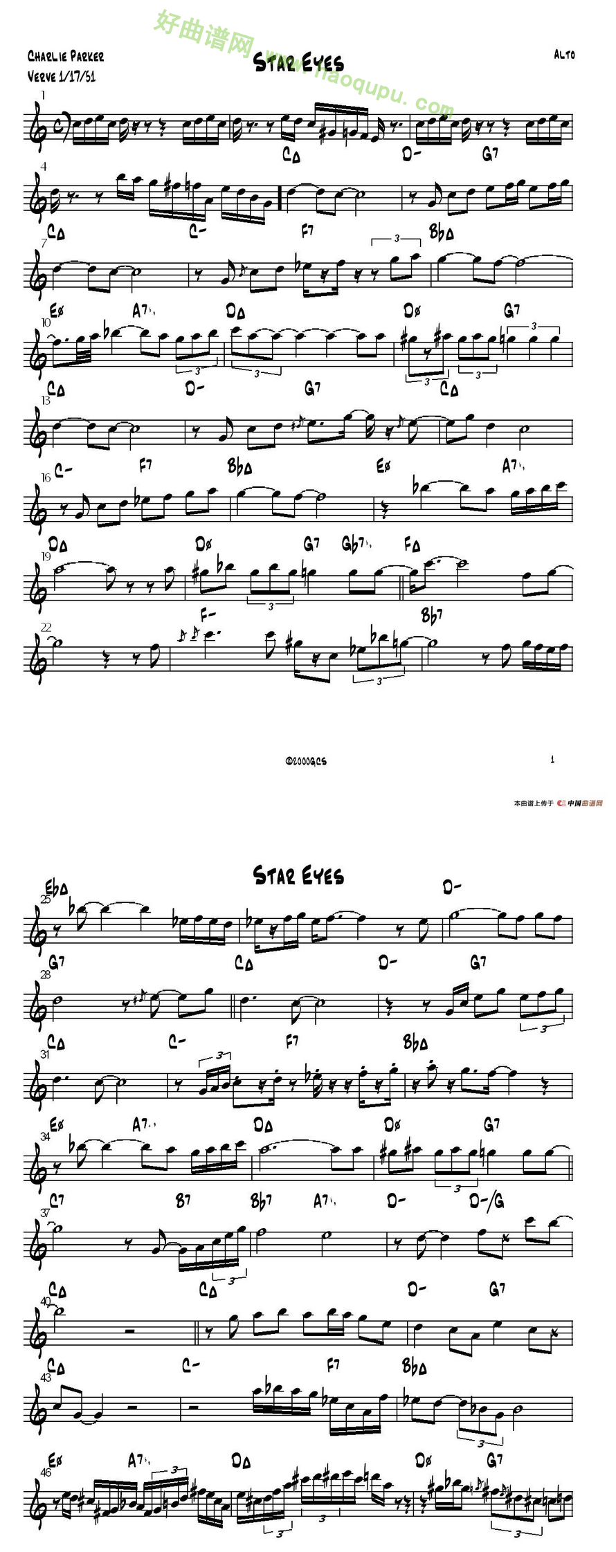 《Star Eyes》 萨克斯简谱第2张