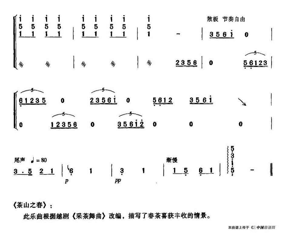 茶山之春_古筝谱