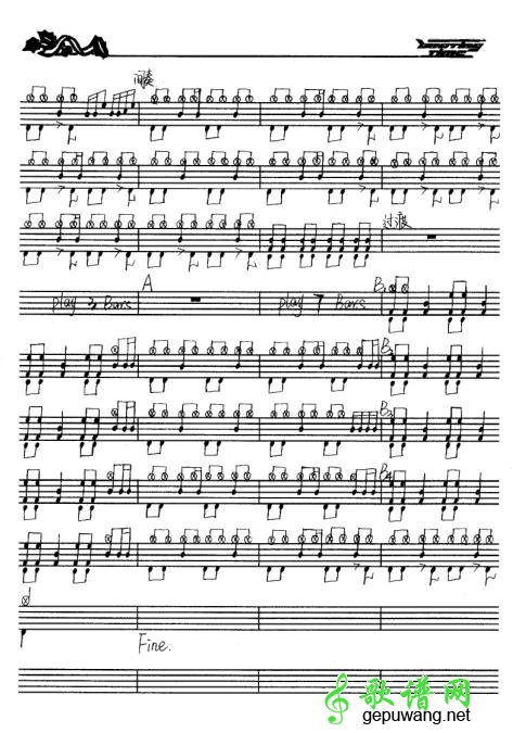 Green day《 21 Guns 》架子鼓谱爵士鼓谱