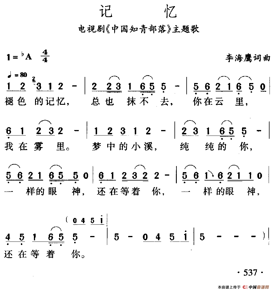 记忆（电视剧《中国知音部落》主题歌）