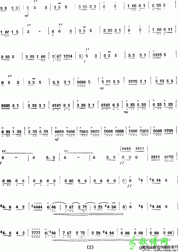 【毛主席革命路线指引咱永向前笛子谱】